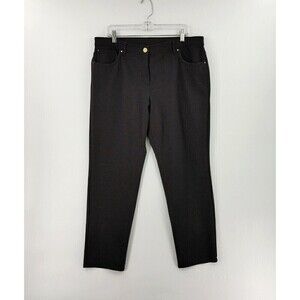 So Slimming by Chicos Peyton Pants Womens 3 Short Dark Gray Ponte Stretch‎
